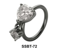 Stone Set Heart Shaped Belly Piercing SSBT-72