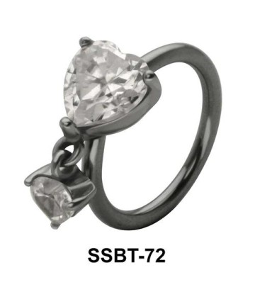 Stone Set Heart Shaped Belly Piercing SSBT-72