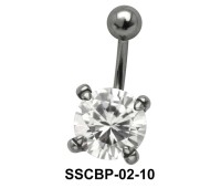 Prong Set Round Brilliant Belly CZ Crystal SSCBP-02