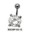 Prong Set Round Brilliant Belly CZ Crystal SSCBP-02