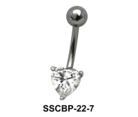 Prong Set Heart Belly CZ Crystal SSCBP-22-7