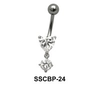 Heart n Round Belly CZ Crystal SSCBP-24