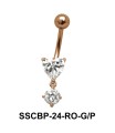 Heart n Round Belly CZ Crystal SSCBP-24