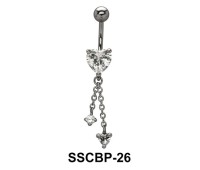 Chains with CZ Crystal Belly Piercing SSCBP-26