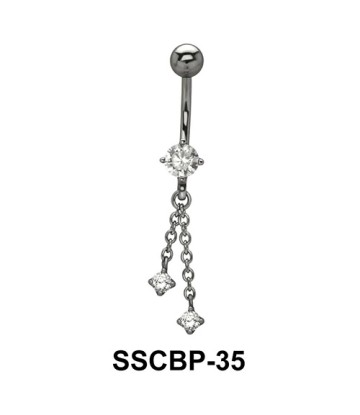 Stones Set in Chains Belly CZ Crystal SSCBP-35