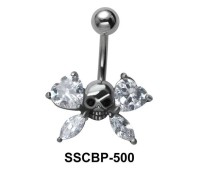 Danger Sign with Stone Belly Piercing SSCBP-500