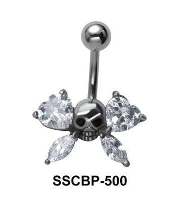 Danger Sign with Stone Belly Piercing SSCBP-500