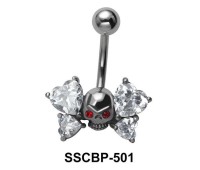 Stone Studded Skull Belly Piercing SSCBP-501