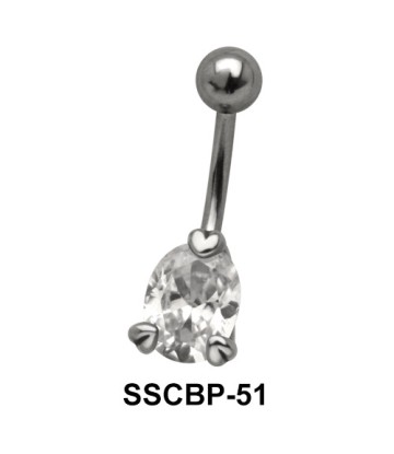 Oval Cut Belly Piercing SSCBP-51