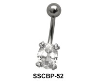 Belly Piercing with Round Cut CZ SSCBP-52