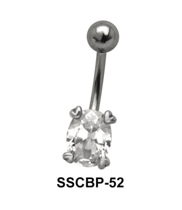 Belly Piercing with Round Cut CZ SSCBP-52