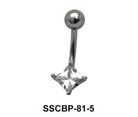 Prong Set CZ Belly Crystal SSCBP-81