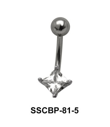 Prong Set CZ Belly Crystal SSCBP-81