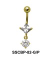 Diamond n Round Belly CZ Crystal SSCBP-82