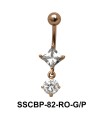 Diamond n Round Belly CZ Crystal SSCBP-82