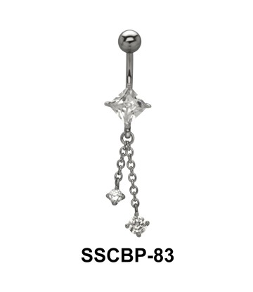 Chains Belly CZ Crystal SSCBP-83