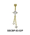 Chains Belly CZ Crystal SSCBP-83