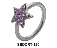 Rainbow Star Belly Closure Ring SSDCRT-120