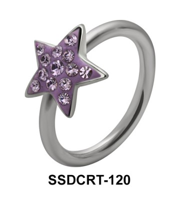Rainbow Star Belly Closure Ring SSDCRT-120