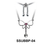 Delicate Butterfly Belly Piercing Chain SSUBBP-04