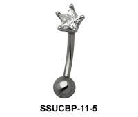 Prong Set Star Upper Belly Piercing SSUCBP-11-5