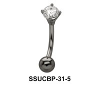 Stone Set Round Upper Belly Piercing SSUCBP-31
