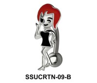Enameled Girl Upper Belly Piercing SSUCRTN-09B