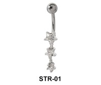 Multi Stone Glittering Star Belly Rings STR-01