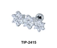 Beautiful Flower CZ Helix Ear Piercing TIP-2415