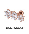 Beautiful Flower CZ Helix Ear Piercing TIP-2415