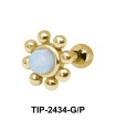 Turquoise Flower Helix Ear Piercing TIP-2434