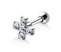 Stone Set Cross Shaped Helix Piercing TIP-681m