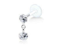 Dual Stones Tragus Piercing TRP-403