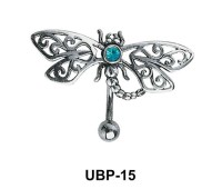 Stone Set Filigree Belly Piercing UBP-15