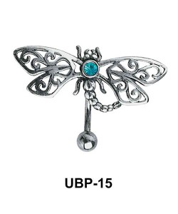 Stone Set Filigree Belly Piercing UBP-15