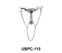 Stone Studded Chain Upper Belly Piercing UBPC-115