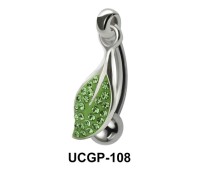 Stone Set Green Leaf Rainbow Line UCGP-108