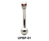 Stone Set Skull Upper Belly Piercing UPBP-01