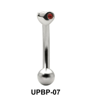 Stone Set Heart Upper Belly Piercing UPBP-07