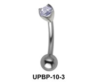 Prong Stone Set Upper Belly Piercing UPBP-10-3