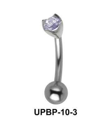 Prong Stone Set Upper Belly Piercing UPBP-10-3