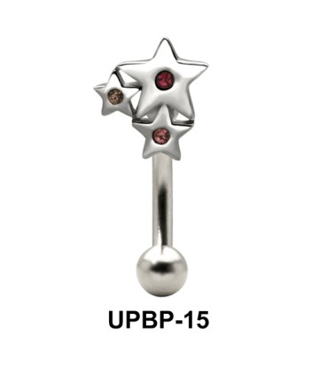 Stone Set Multi Star Upper Belly Piercing UPBP-15