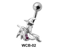 Witch on Broom Belly Piercing WCB-02