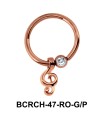 Music Note Closure Rings Charms BCRCH-47