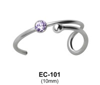 Bezel Set Stone Circular Ear Cuff EC-101 (0.6mm)