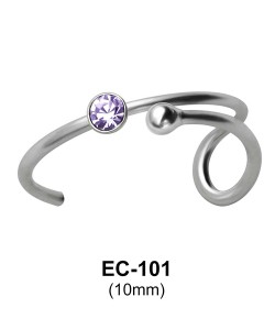 Bezel Set Stone Circular Ear Cuff EC-101 (0.6mm)