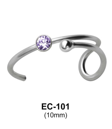 Bezel Set Stone Circular Ear Cuff EC-101 (0.6mm)