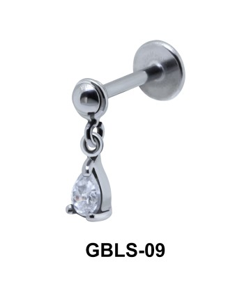 Pear Prong Set Stone External Dangling Ear Piercing GBLS-09