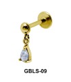 Pear Prong Set Stone External Dangling Ear Piercing GBLS-09