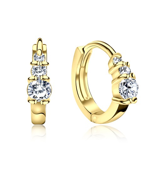 CZ Stone Huggies Earring STHG-02-GP